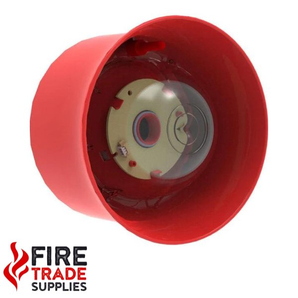 CHQ-WSB2/WL Wall Sounder Beacon - Red case, white LEDs - Fire Trade Supplies