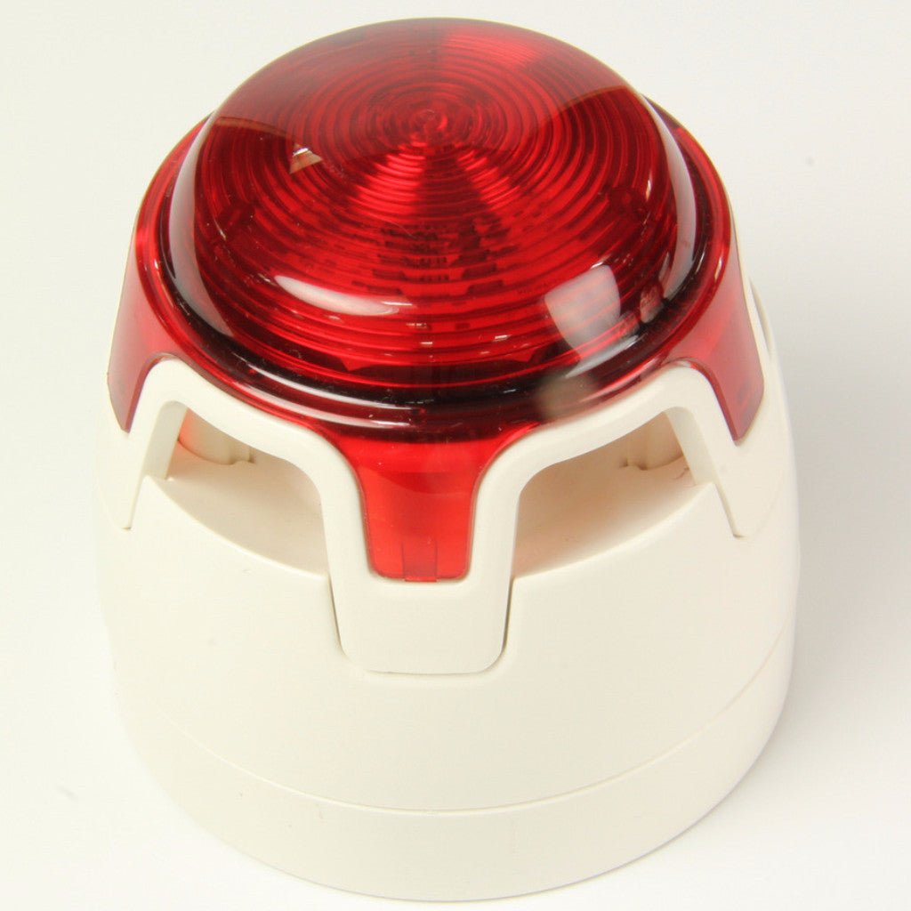 CWSS-WR-S3 KAC White Body Deep Base Red Sounder Beacon - Fire Trade Supplies