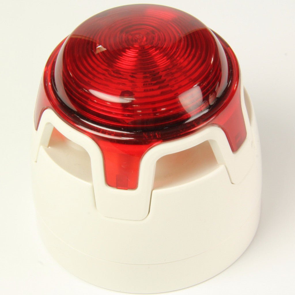CWSS-WR-S5 KAC White Body Shallow Base Red LED Sounder Beacon - Fire Trade Supplies