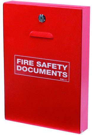 DHS/1 Red Document Box Small Metal With Lock - Fire Trade Supplies