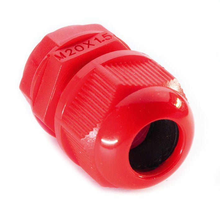 DT20RLN/10PK Fire Trade Supplies Red Cable Glands 20mm (bag 10) - Fire Trade Supplies