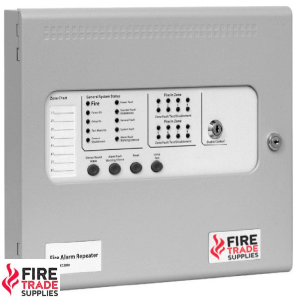 E01080L2 Kentec SIGMA CP-R Conventional Fire Alarm Panel Repeater (8 Zones) Surface Mounted - Fire Trade Supplies