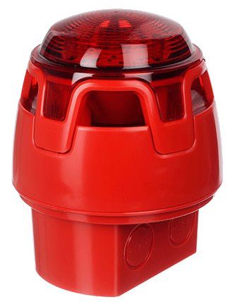 Honeywell Gent Sounder VAD Beacon Red Base Red Flash with IP65 Base - CWSS-RR-W5 - Fire Trade Supplies